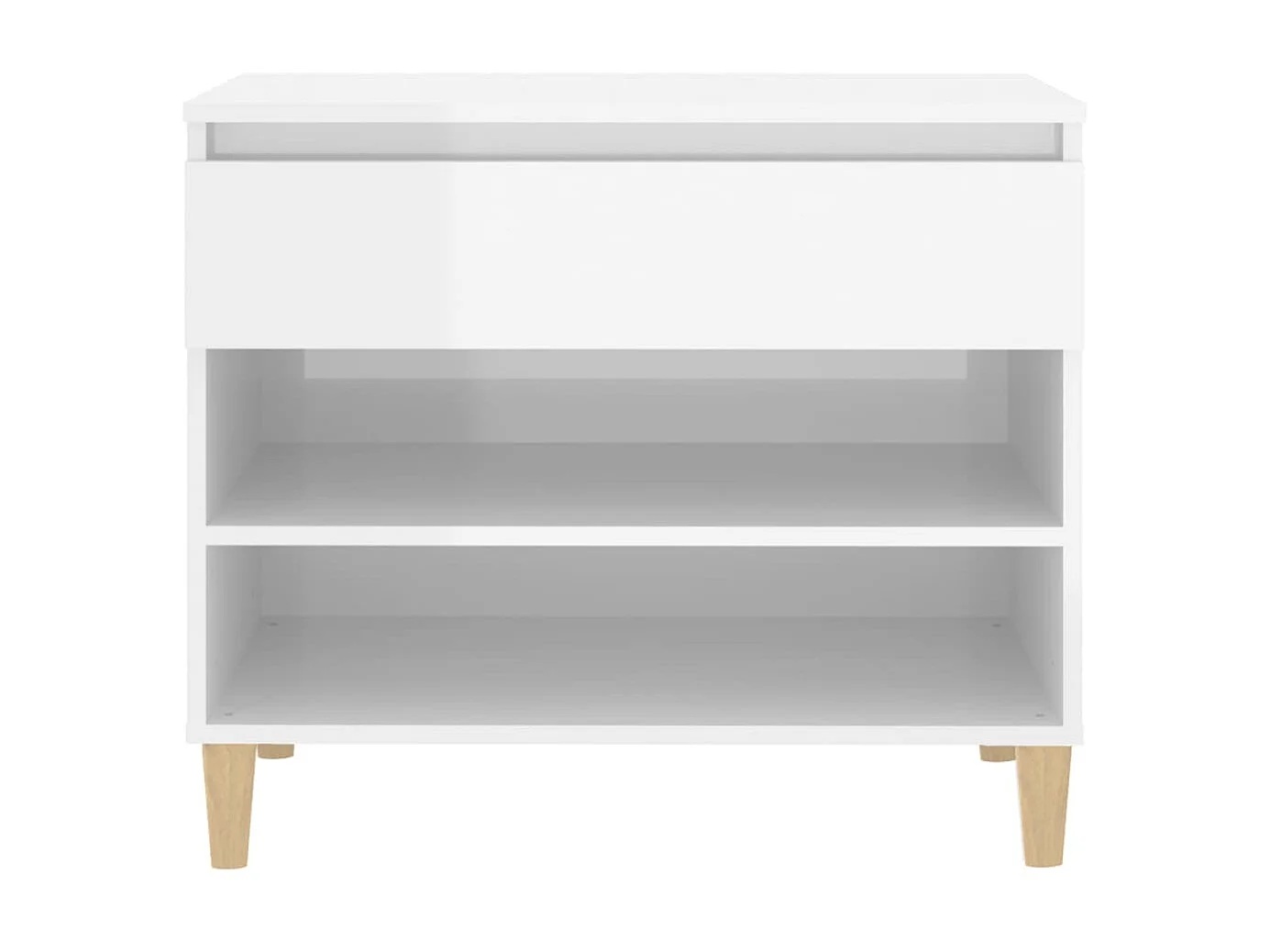 Armoire à chaussure Blanc brillant 70x36x60 cm Bois ingénierie