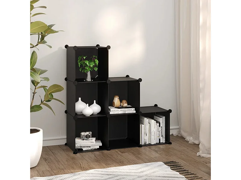 Cubi portaoggetti 6 pz Nero PP