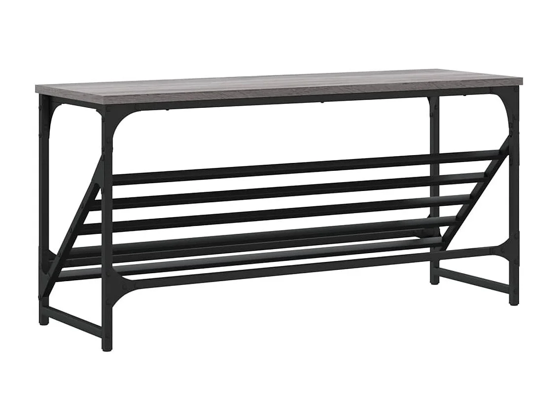 sapateira sonoma cinza 90x30x45 cm madeira trabalhada