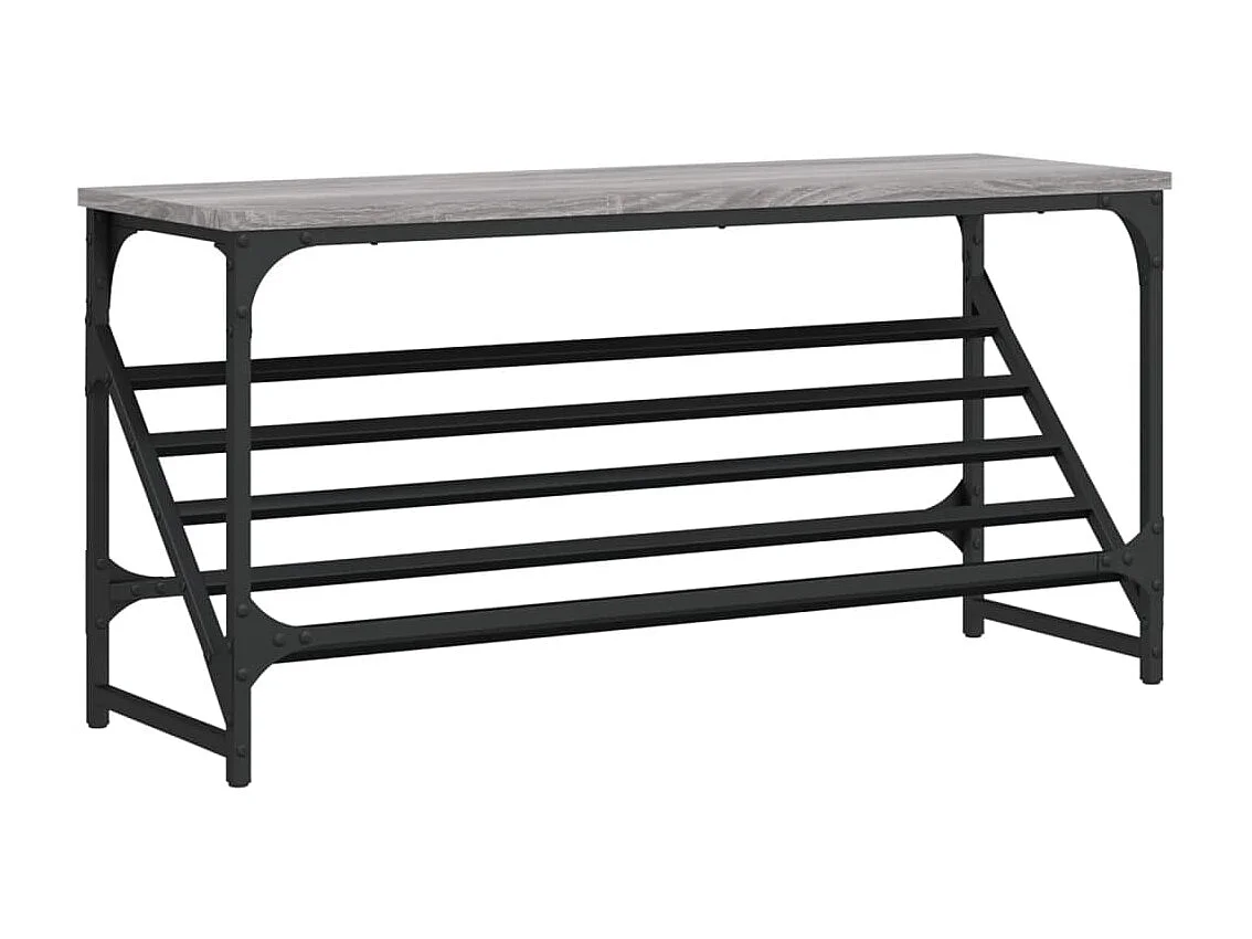 étagère à chaussures sonoma gris 90x30x45 cm bois d'ingénierie