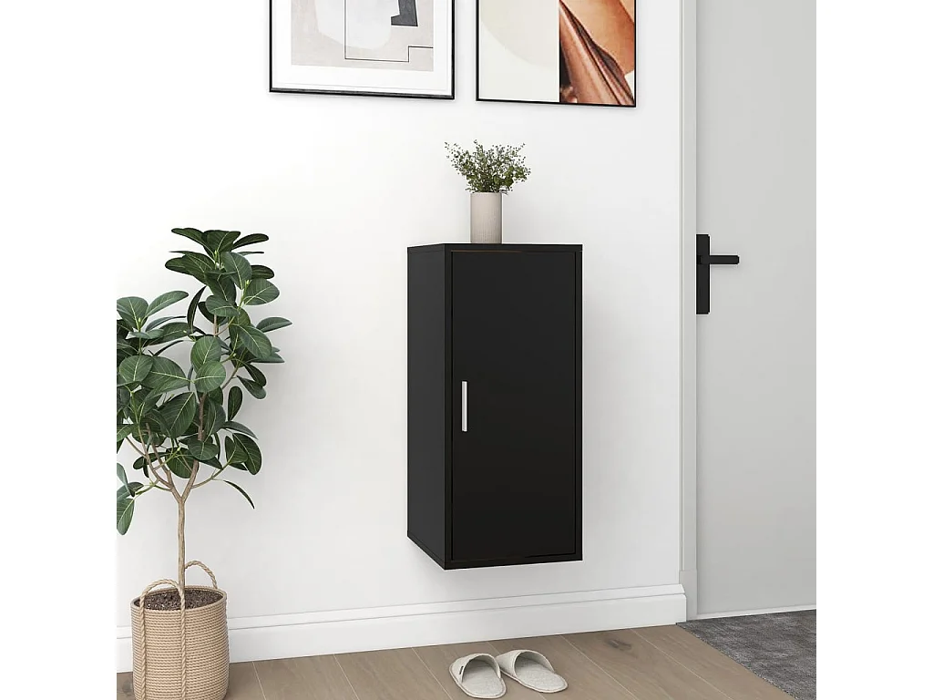 Armoire à chaussures Noir 32x35x70 cm Aggloméré