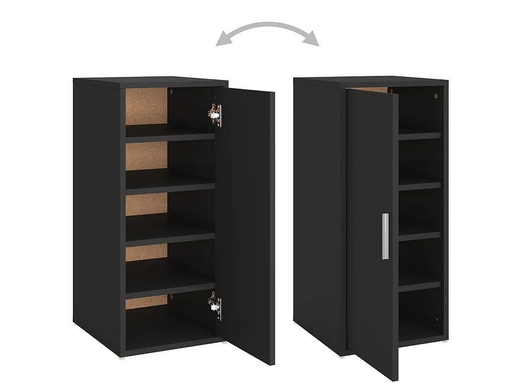 Armoire à chaussures Noir 32x35x70 cm Aggloméré