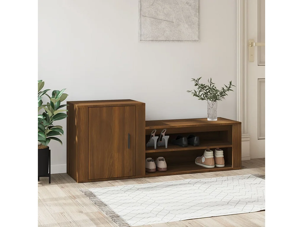 Armoire à chaussures Chêne marron 130x35x54cm Bois d'ingénierie