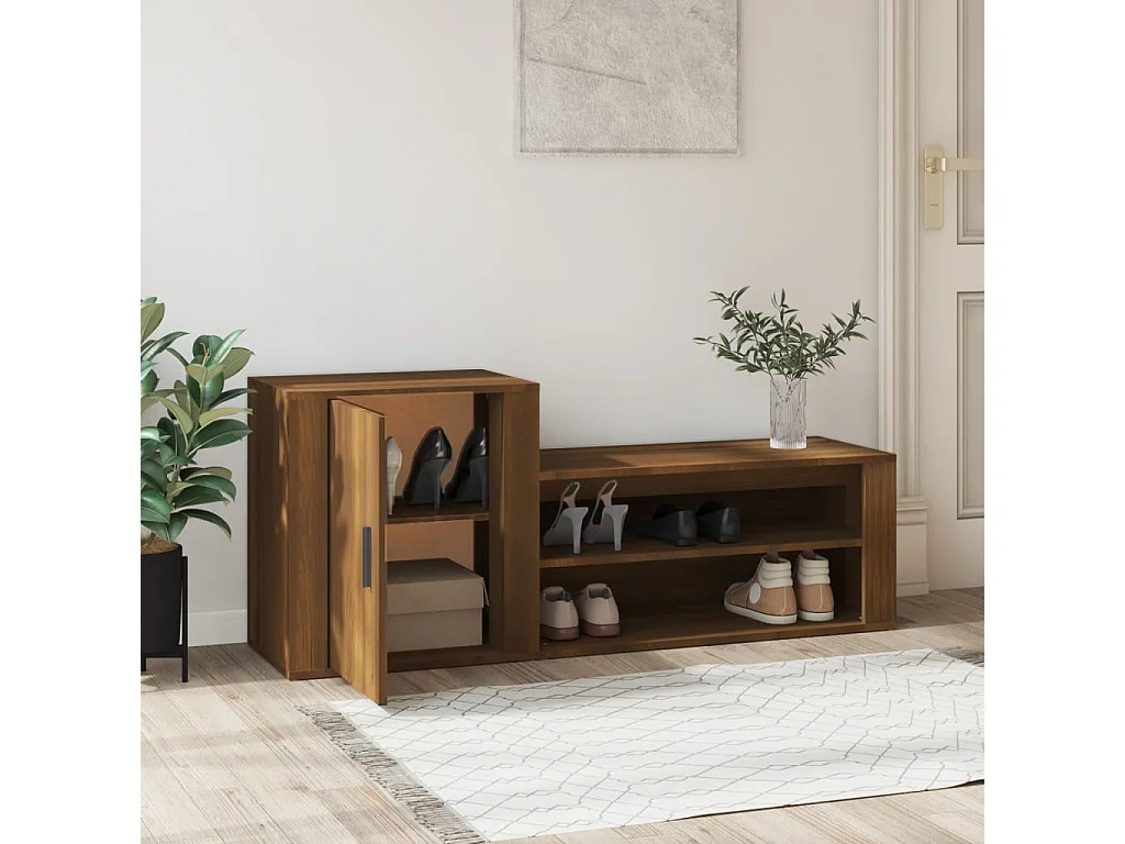 Armoire à chaussures Chêne marron 130x35x54cm Bois d'ingénierie