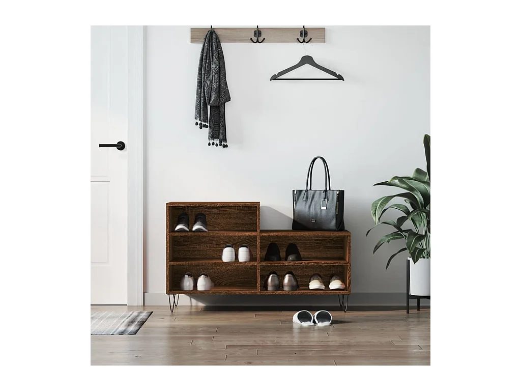 Armoire à chaussures Chêne marron 102x36x60cm Bois d'ingénierie