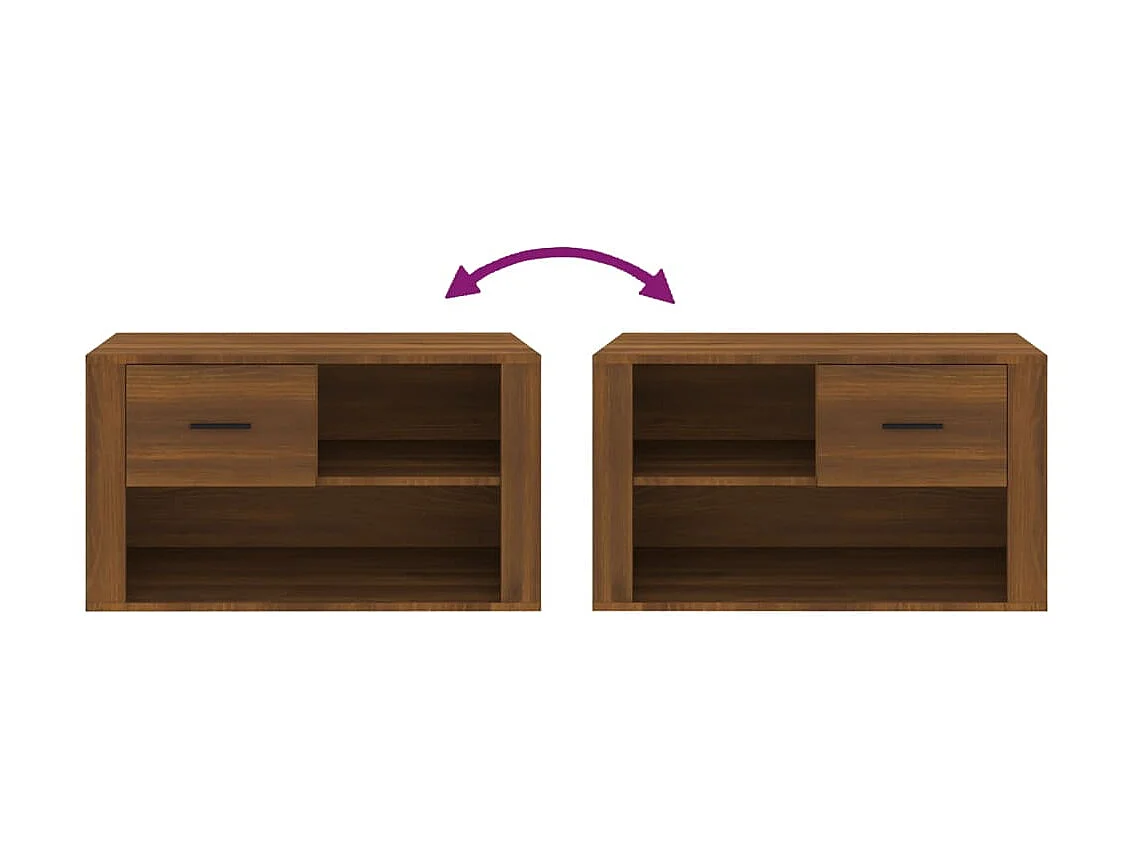 Armoire à chaussures Chêne marron 80x35x45 cm Bois d'ingénierie