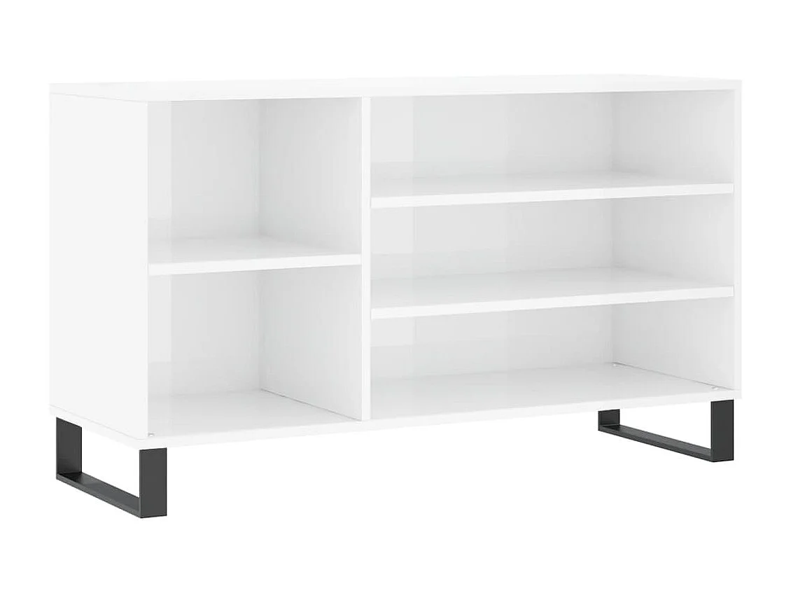 Armoire à chaussure Blanc brillant 102x36x60 cm Bois ingénierie