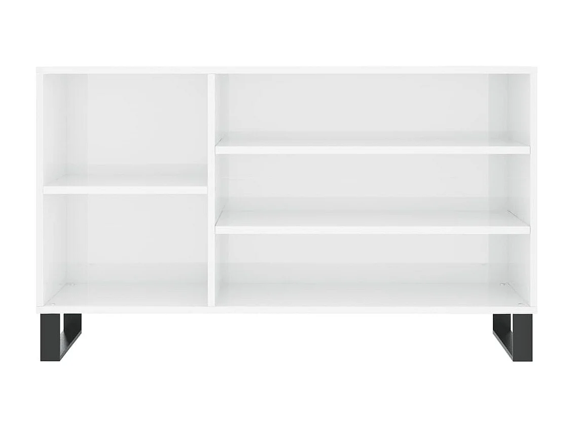 Armoire à chaussure Blanc brillant 102x36x60 cm Bois ingénierie