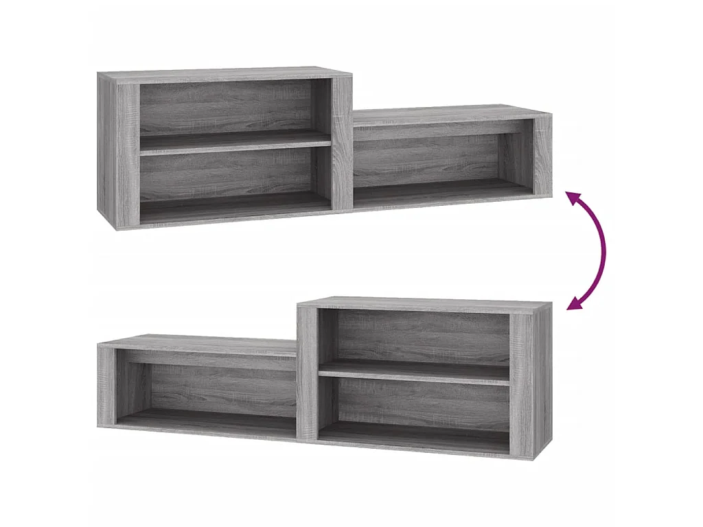 Sonoma schoenenkast grijs 150x35x45 cm Bewerkt hout