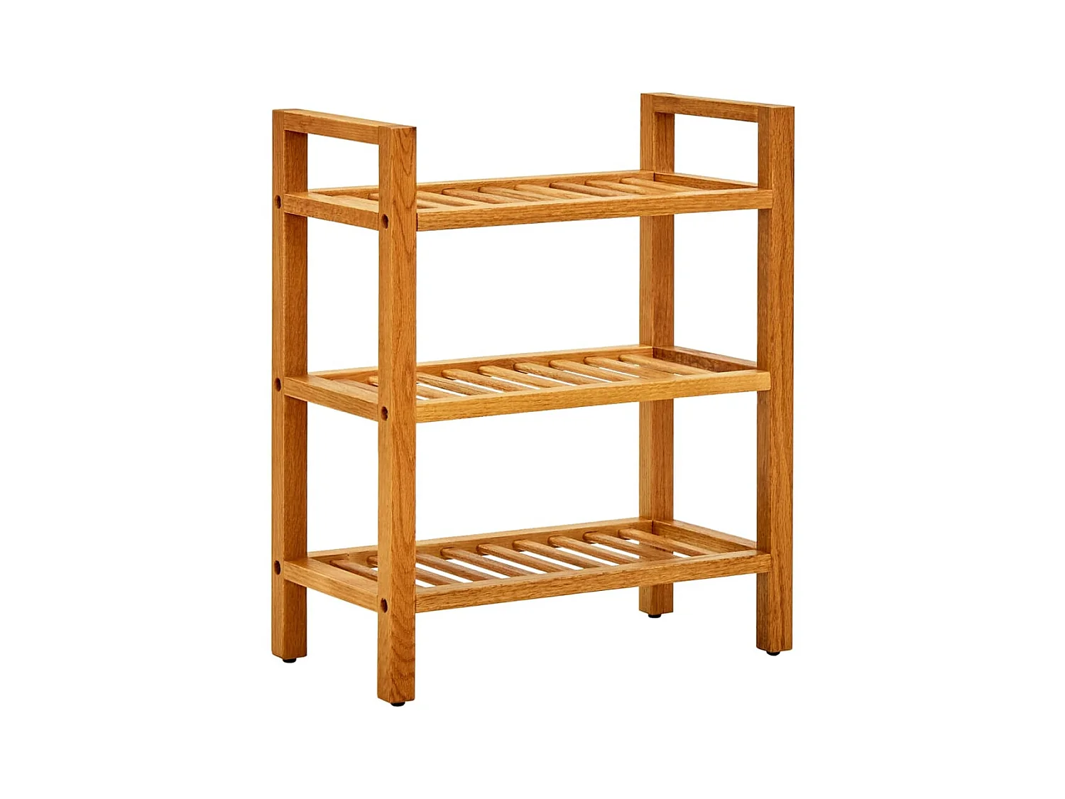 étagère à chaussures à 3 niveaux 50x27x60 cm Chêne massif