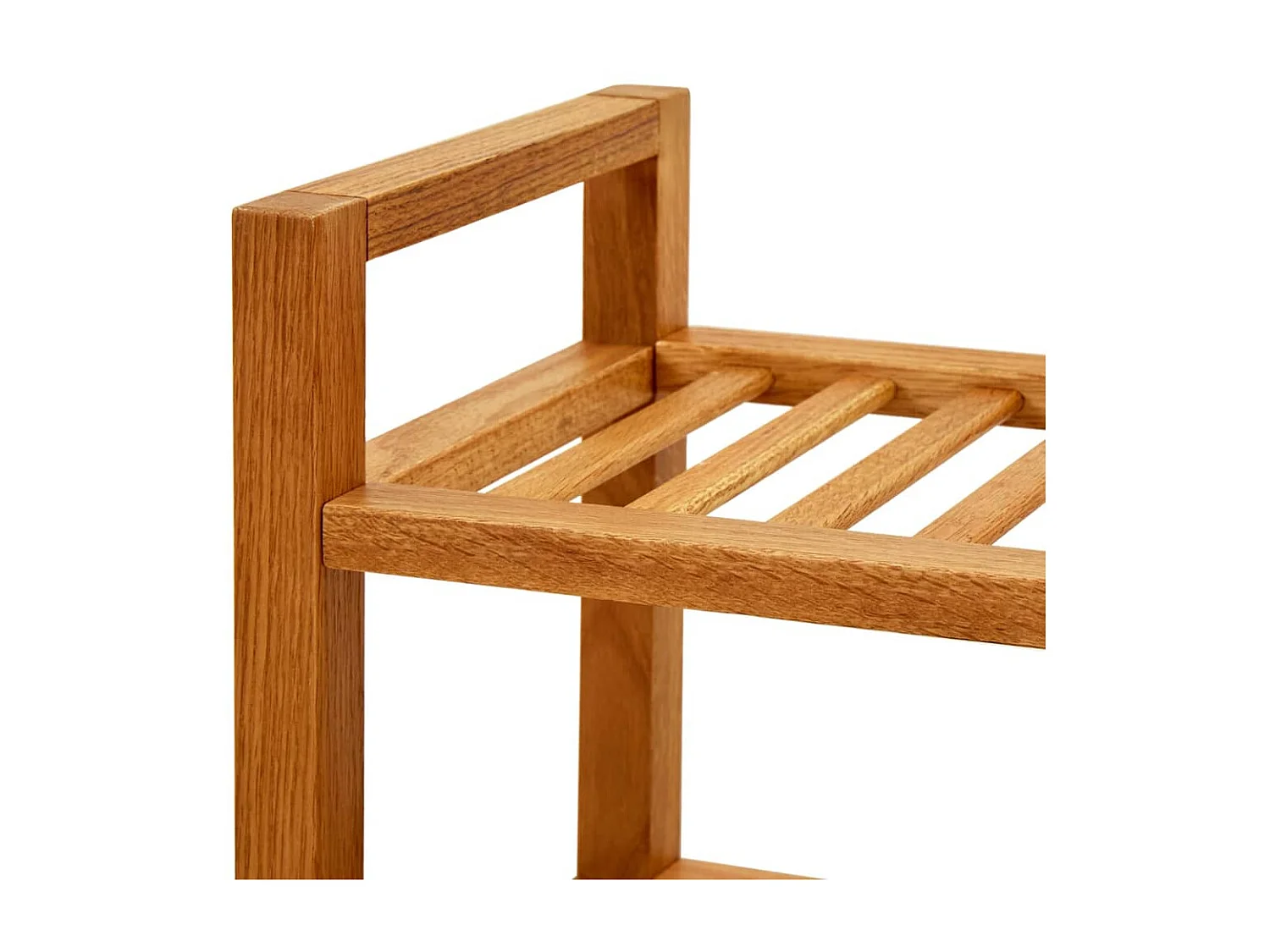 étagère à chaussures à 3 niveaux 50x27x60 cm Chêne massif