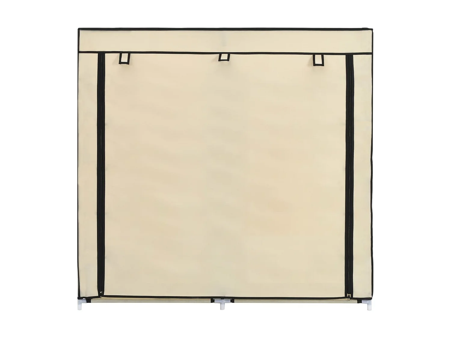 Schoenenkast met beige hoes 115x28x110 cm Stof