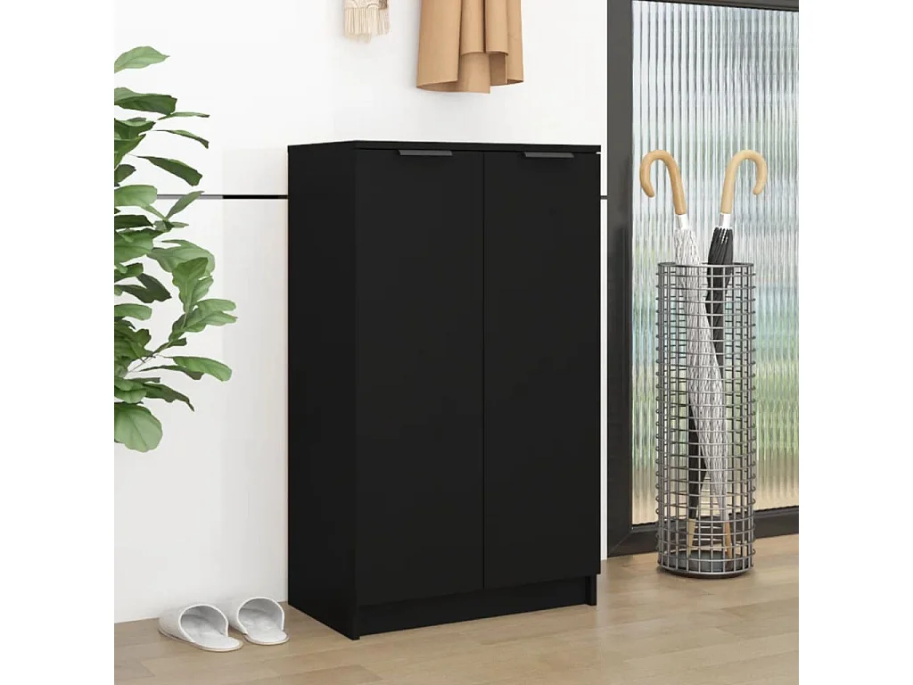 Schoenenkast zwart 59x35x100 cm samengesteld hout