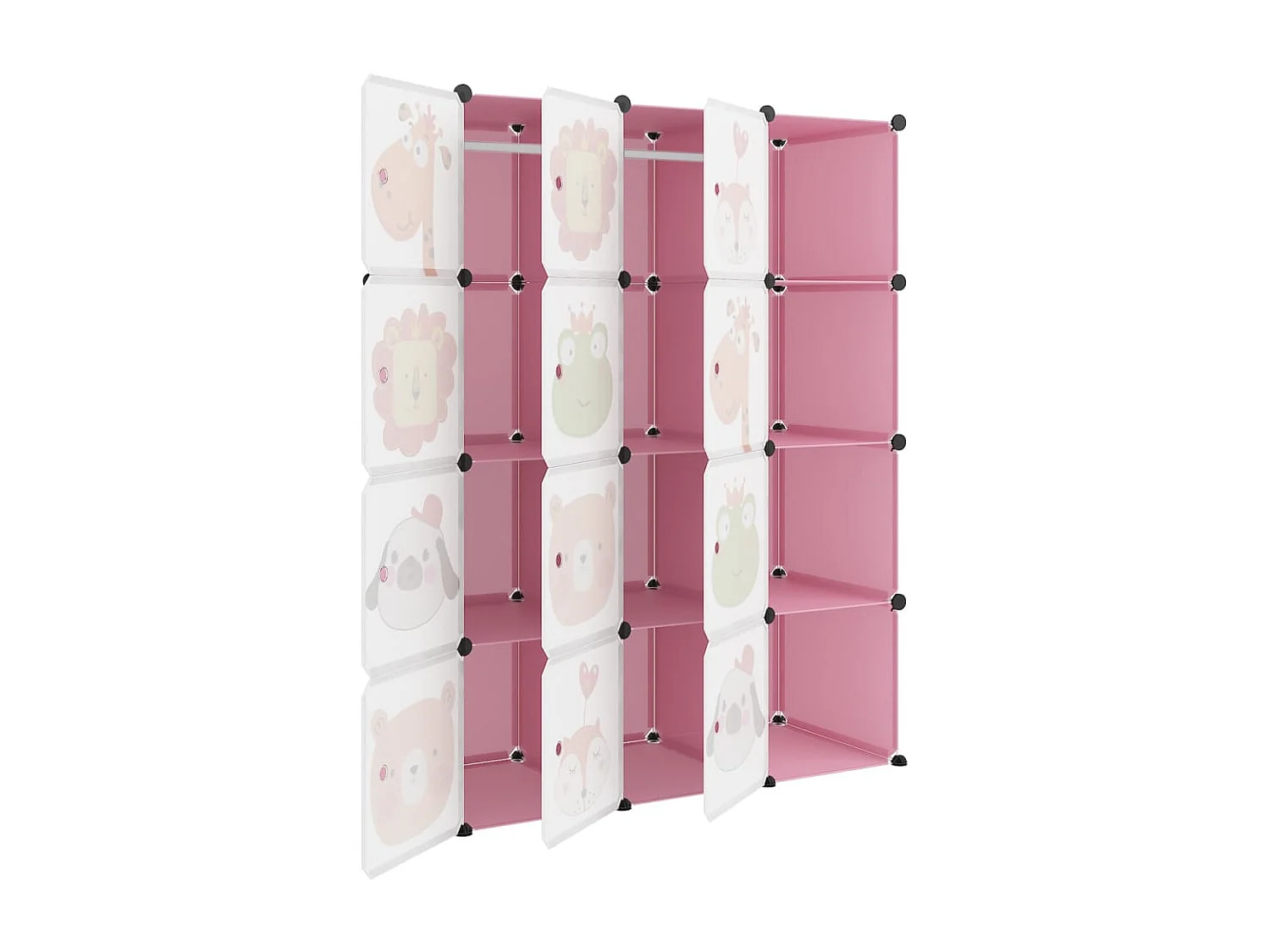 Armoire de rangement pour enfants avec 12 cubes Rose PP