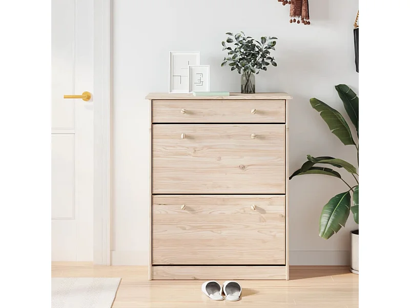 ALTA schoenenkast 77x35x96 cm massief grenenhout