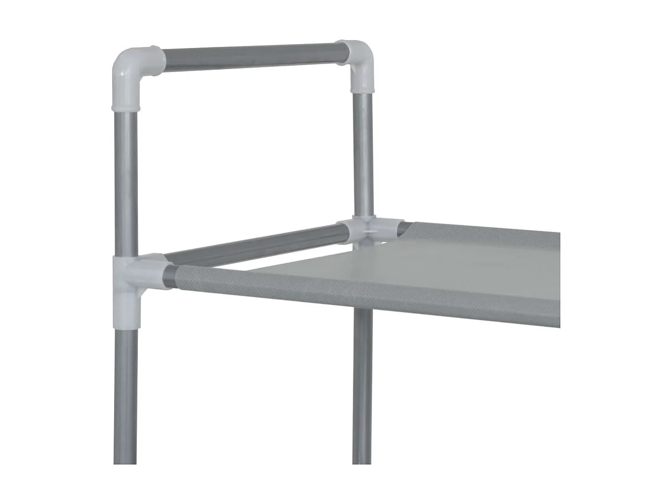 Range-chaussures 10 étagères Métal et Tissu non tissé argentéé