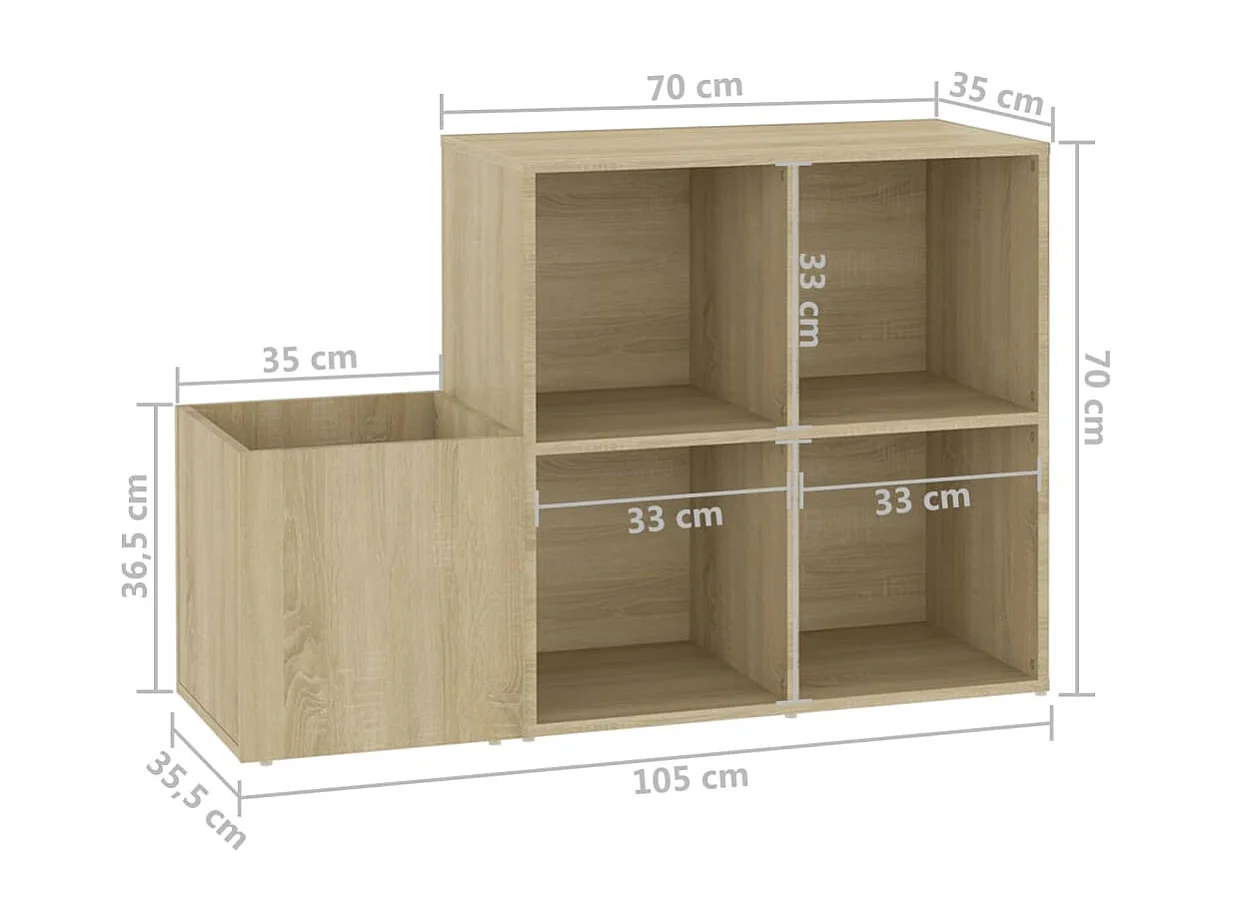 Schuhschrank Sonoma-Eiche 105x35,5x70 cm Spanplatte