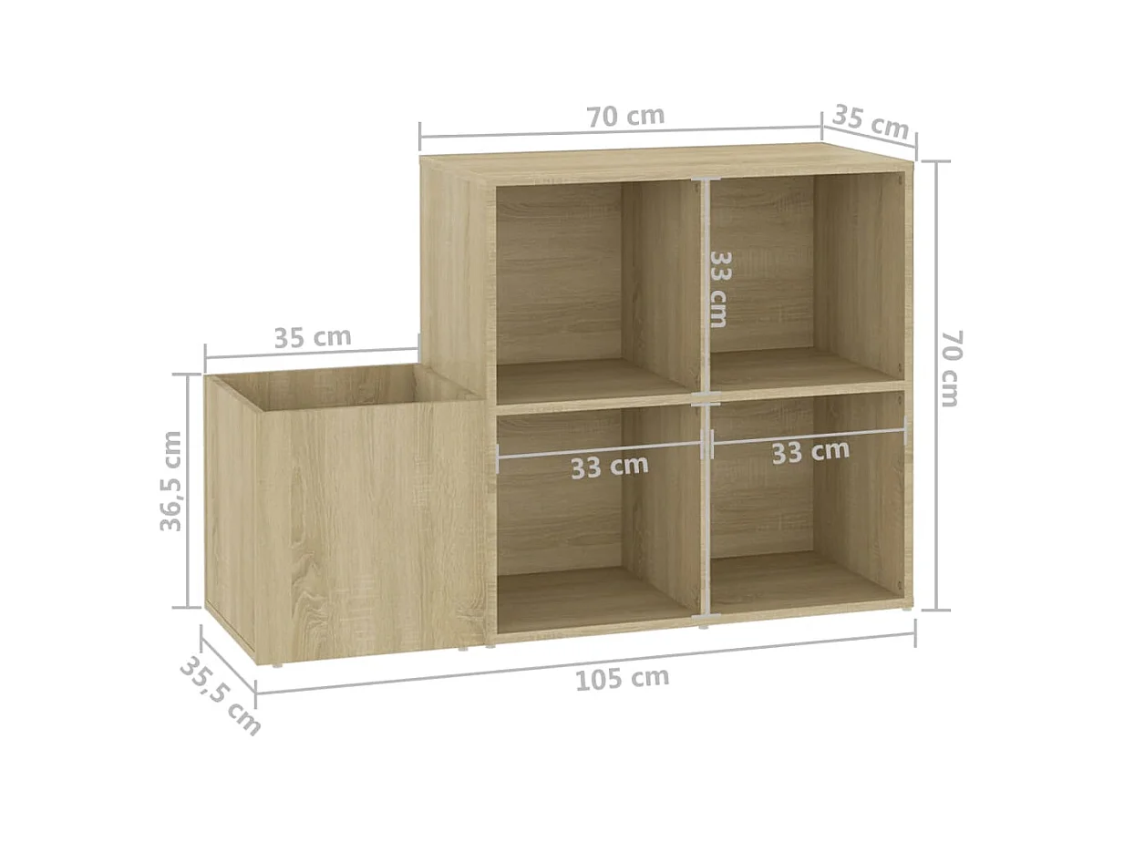 Schuhschrank Sonoma-Eiche 105x35,5x70 cm Spanplatte