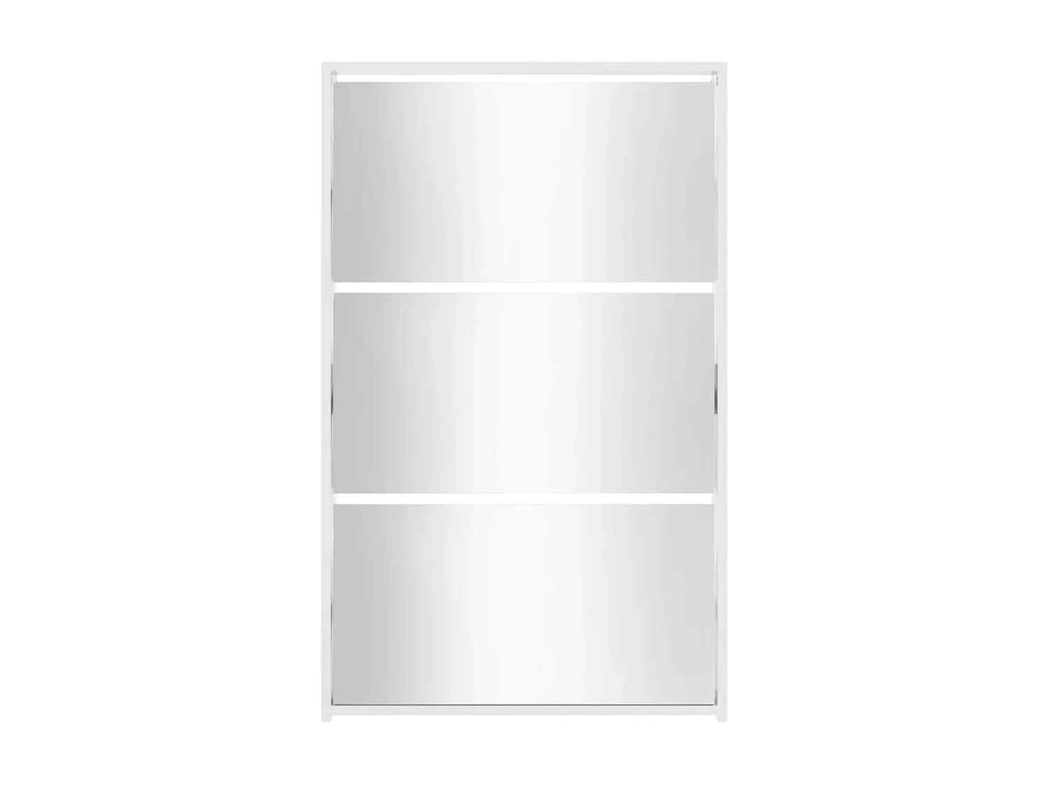 Scarpiera a specchio 3 livelli Bianco lucido 63x17x102,5cm