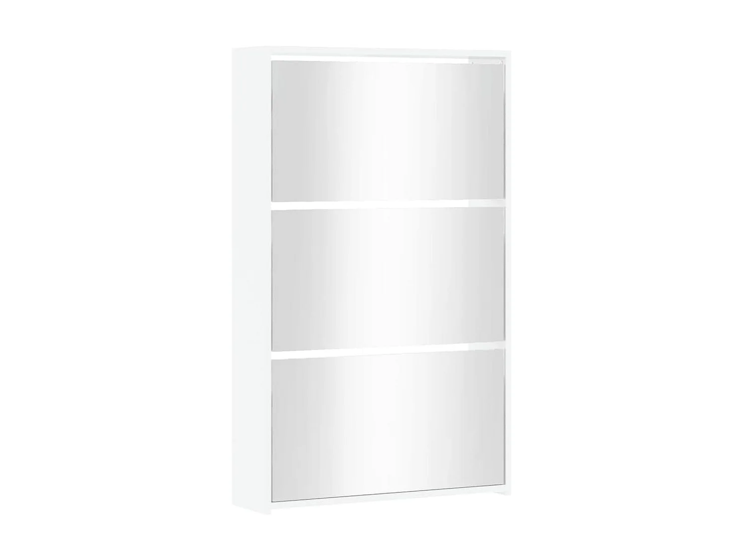 Sapateira espelhada 3 níveis Branco brilhante 63x17x102,5cm