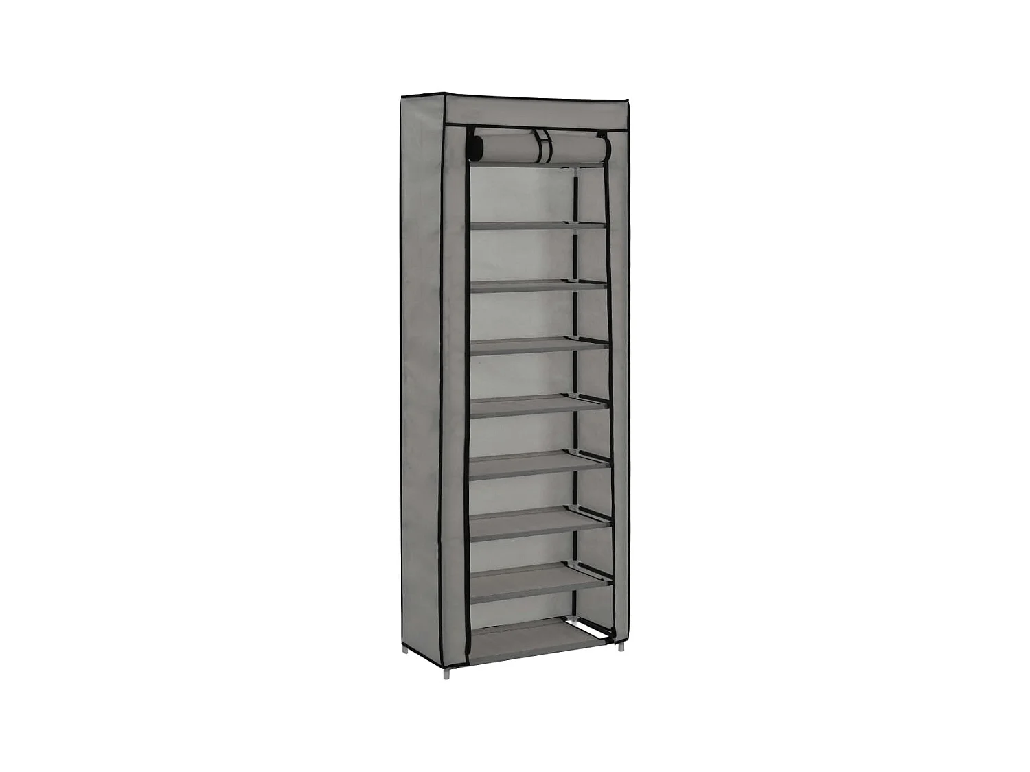 Armoire à chaussures avec housse Gris 57x29x162 cm Tissu