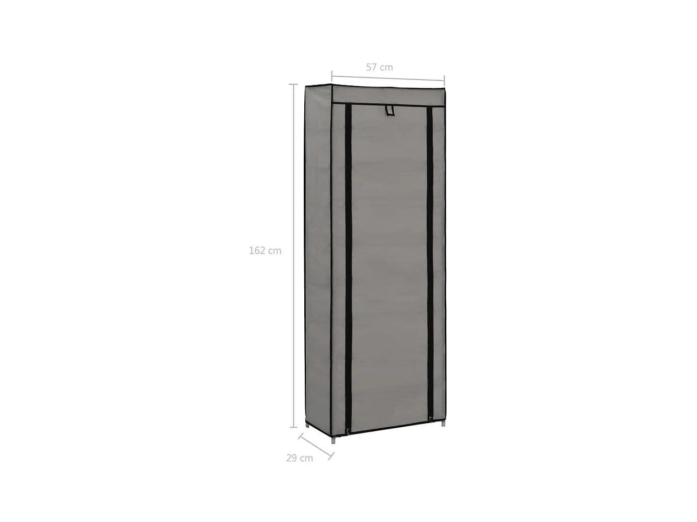 Schoenenkast met hoes Grijs 57x29x162 cm Stof