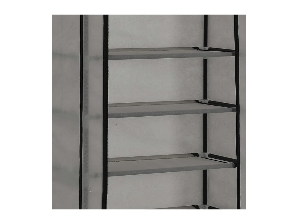 Schoenenkast met hoes Grijs 57x29x162 cm Stof