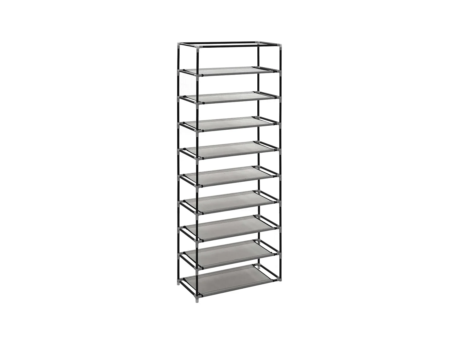 Schoenenkast met hoes Grijs 57x29x162 cm Stof