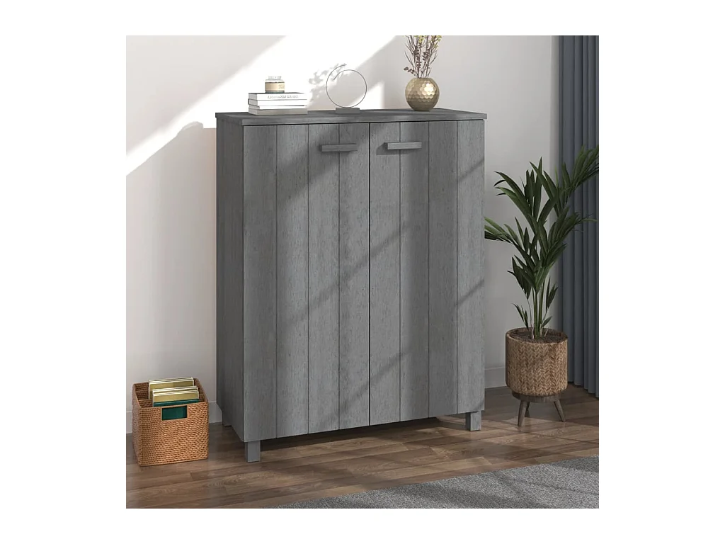 Armoire à chaussures HAMAR Gris foncé 85x40x108 cm Pin massif