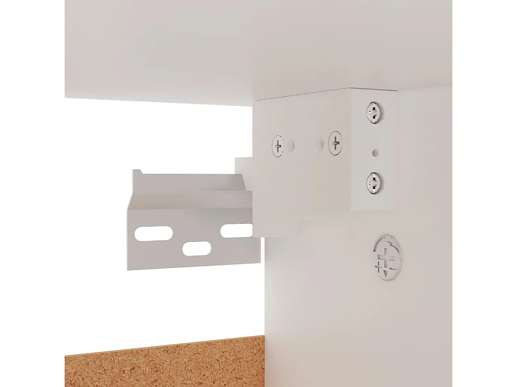 Zapatero Aglomerado Blanco 60x35x70 cm