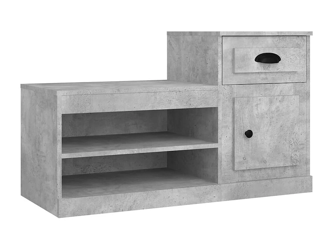 Armoire à chaussures gris béton 100x42x60 cm bois d'ingénierie
