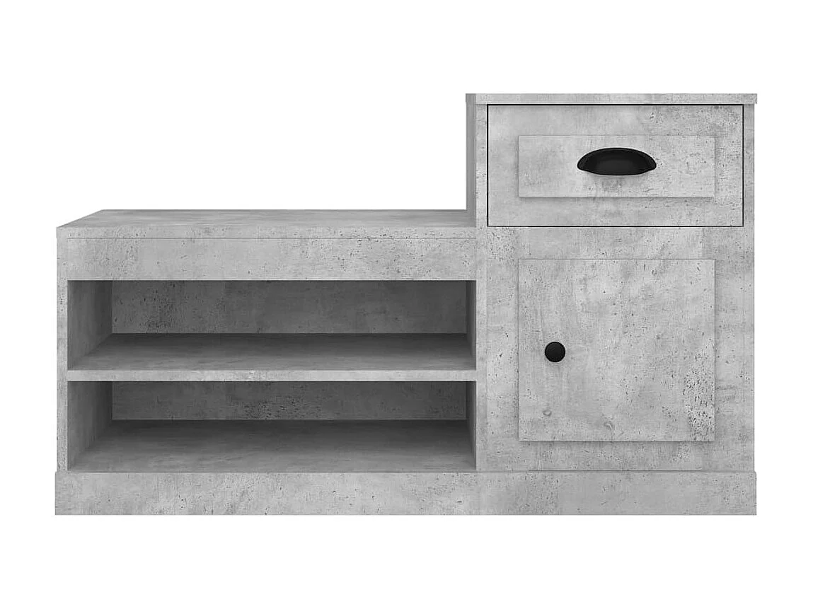 Armoire à chaussures gris béton 100x42x60 cm bois d'ingénierie
