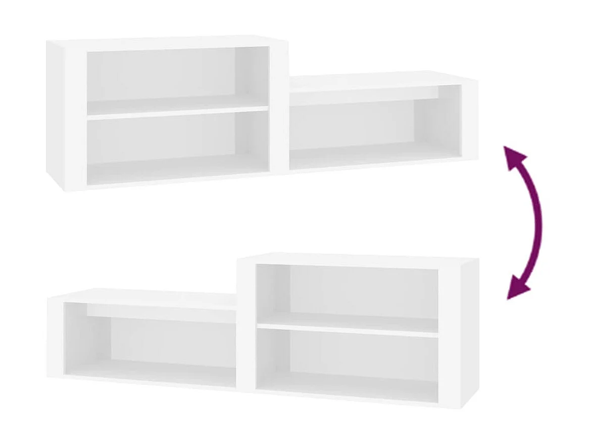 Sapateira Branco 150x35x45 cm Madeira trabalhada