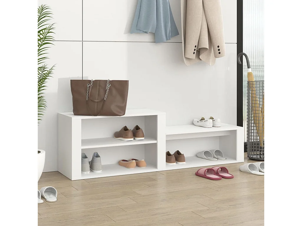 Armoire à chaussures Blanc 150x35x45 cm Bois d'ingénierie