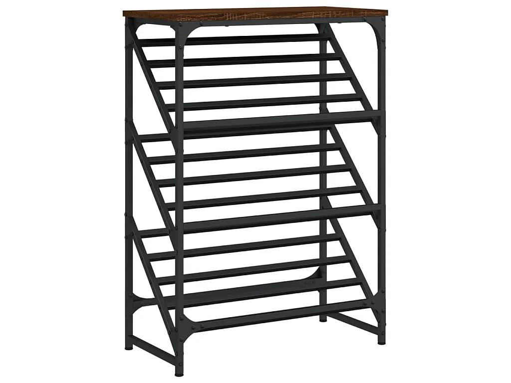 étagère à chaussures chêne marron 60x30x85 cm bois d'ingénierie