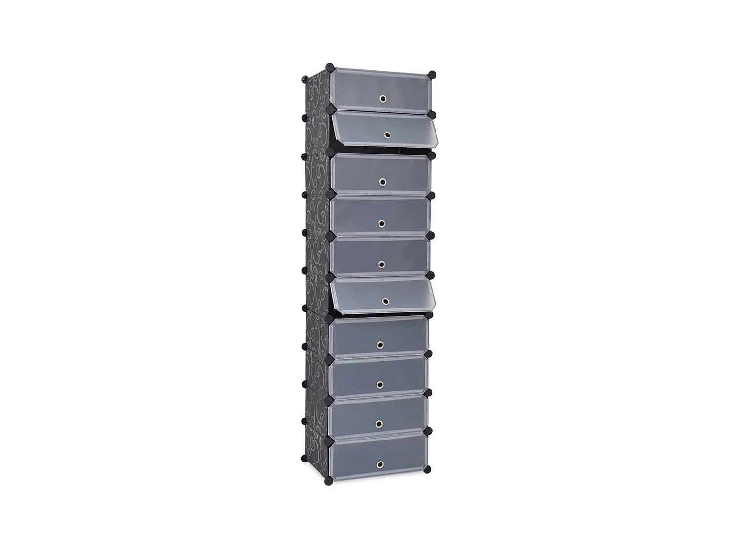 Schuhschrank mit 10 Fächern Schwarz