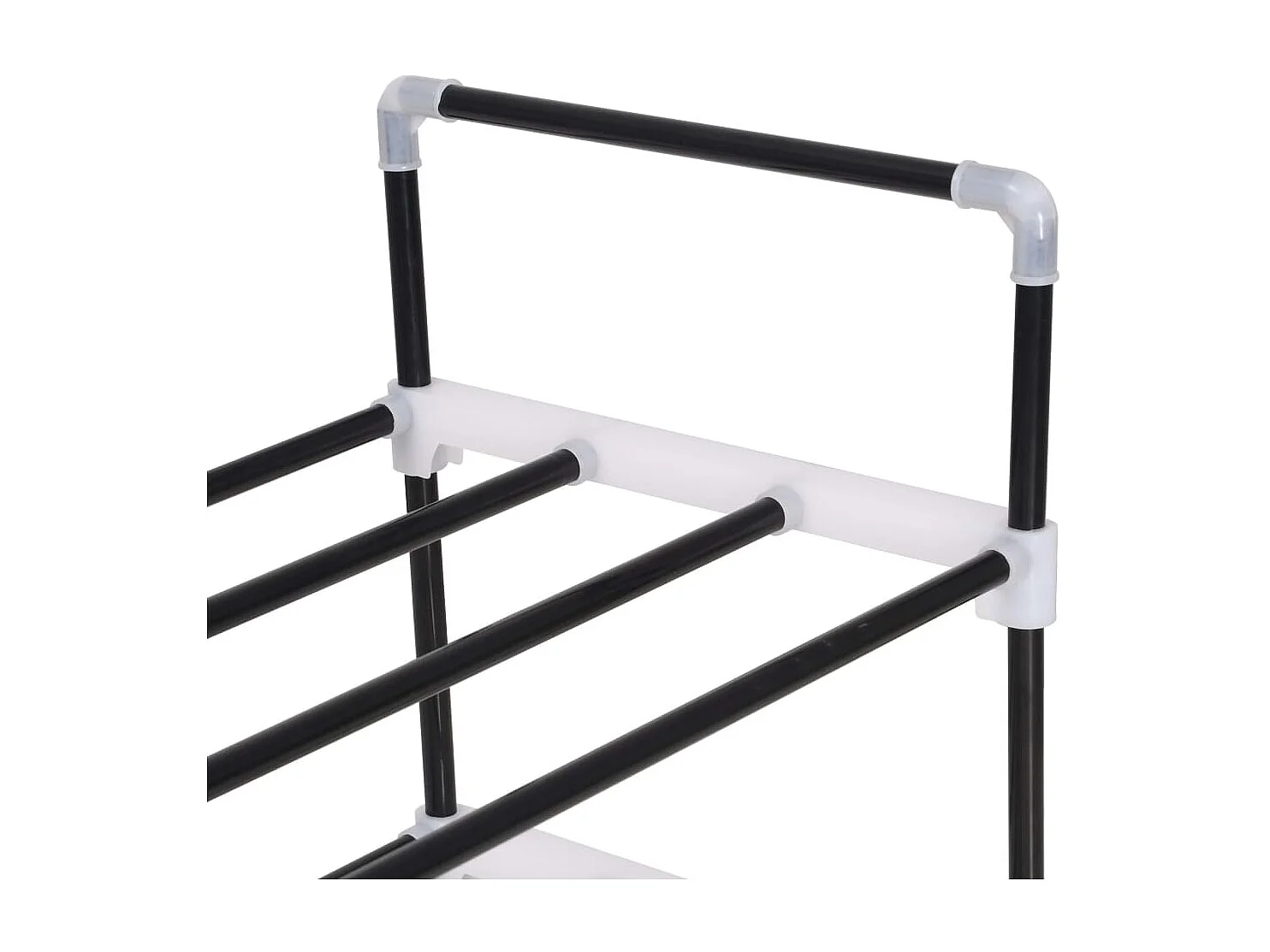 Schoenenrek met 7 planken Metaal en kunststof Zwart