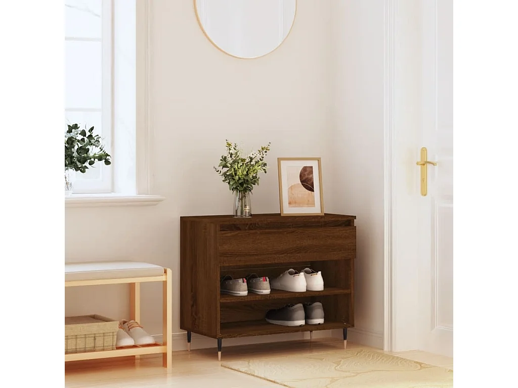 Scarpiera Rovere marrone 70x36x60 cm MDF