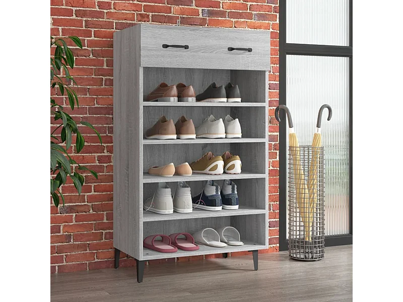 Armoire à chaussures Sonoma gris 60x35x105 cm Bois d'ingénierie