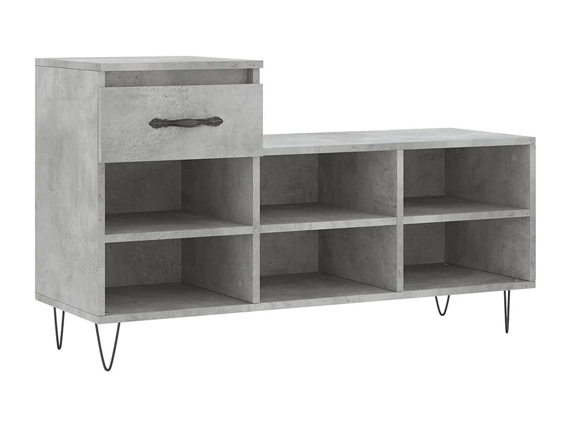 Scarpiera Grigio cemento 102x36x60 cm MDF
