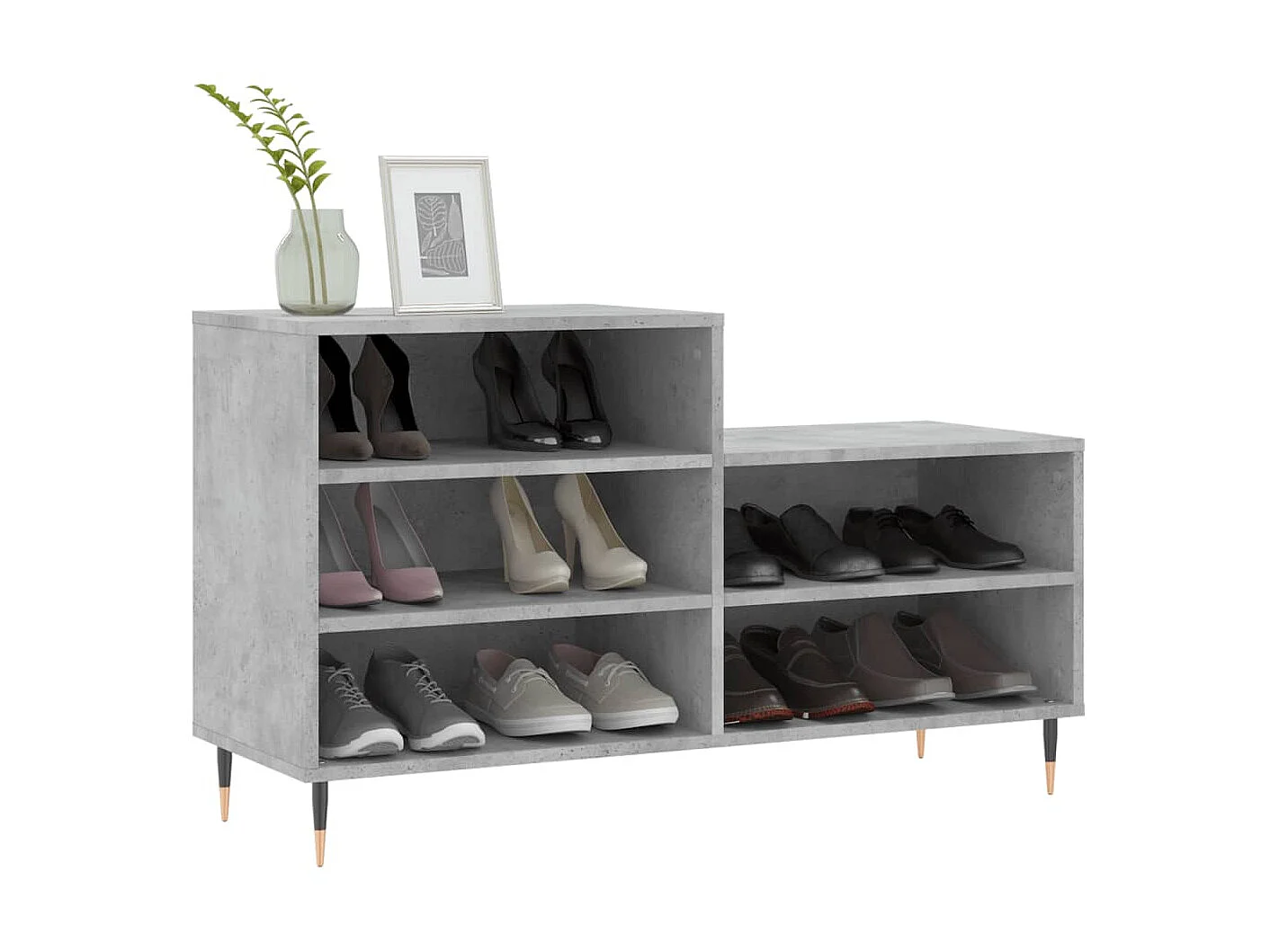 Armoire à chaussures Gris béton 102x36x60 cm Bois d'ingénierie