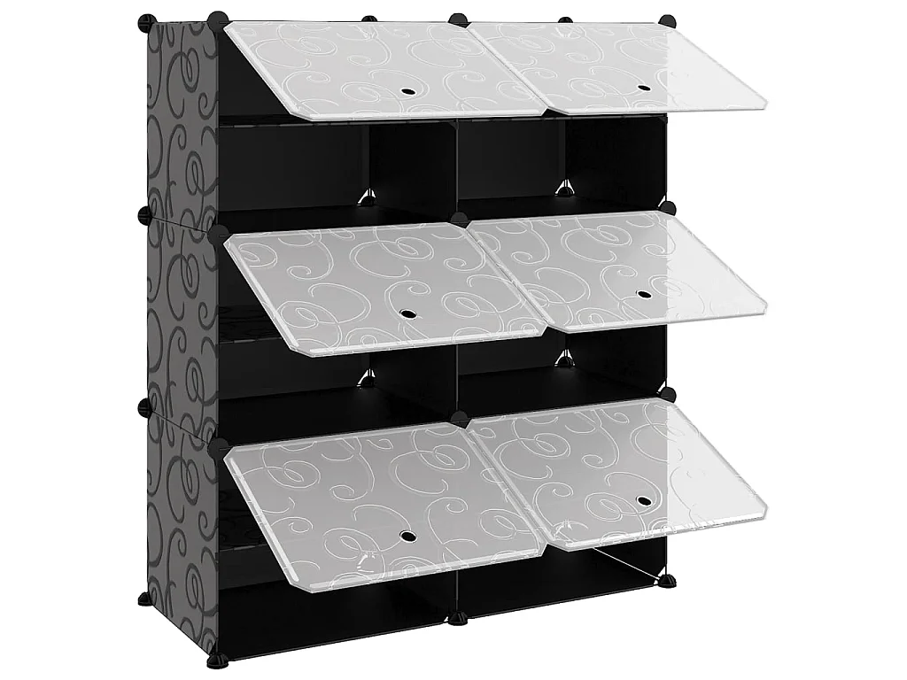 sapateira preta 84,5x31x93,5 cm PP