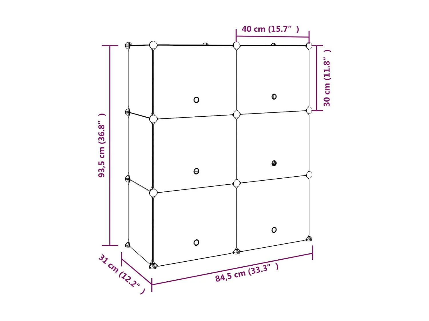 sapateira preta 84,5x31x93,5 cm PP