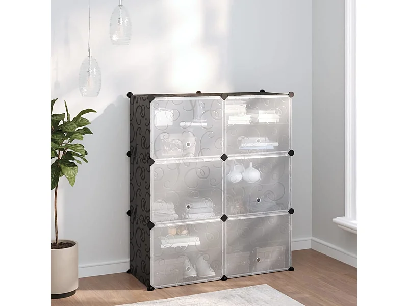 schoenenrek Zwart 84,5x31x93,5 cm PP