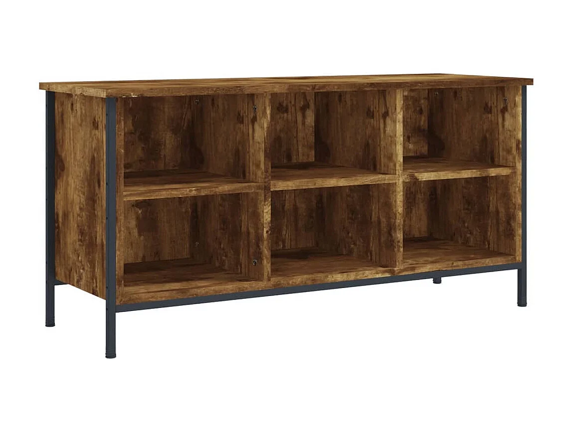 Armoire à chaussures chêne fumé 100x35x50 cm bois d'ingénierie