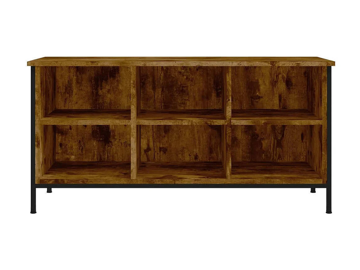 Schuhschrank aus geräucherter Eiche, 100 x 35 x 50 cm, Holzwerkstoff