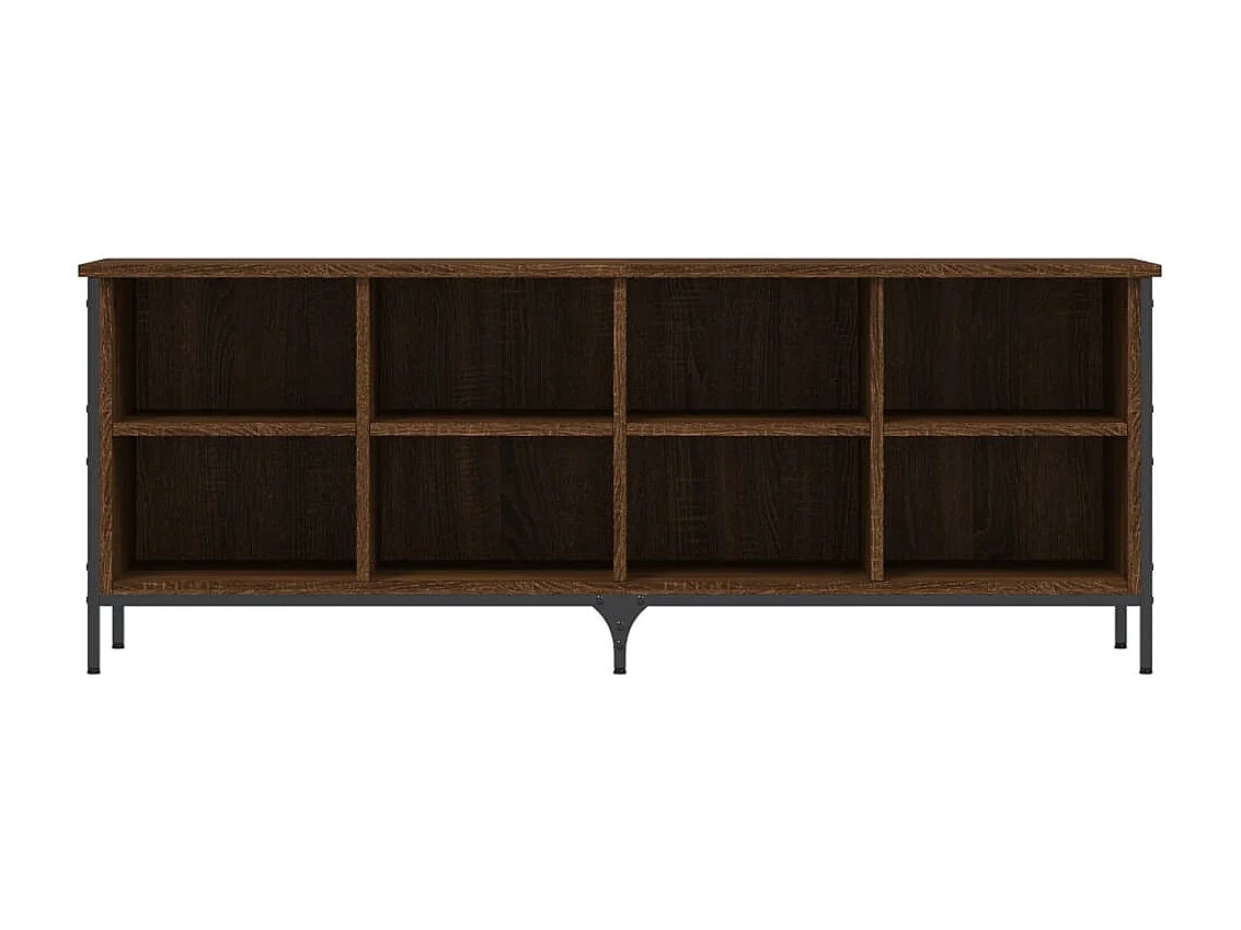 Bruin eiken schoenenkast 131x35x50cm samengesteld hout