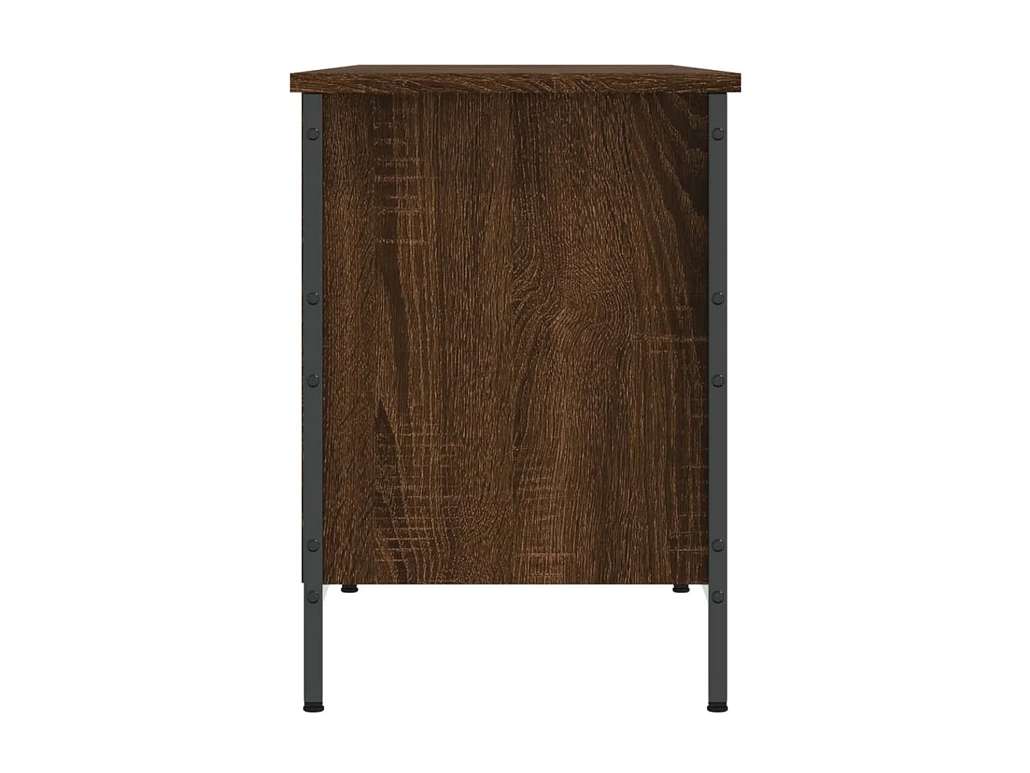 Bruin eiken schoenenkast 131x35x50cm samengesteld hout