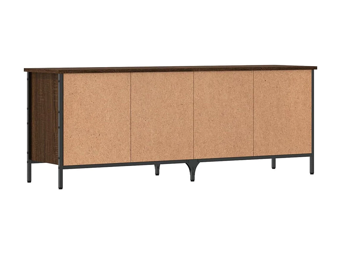 Bruin eiken schoenenkast 131x35x50cm samengesteld hout