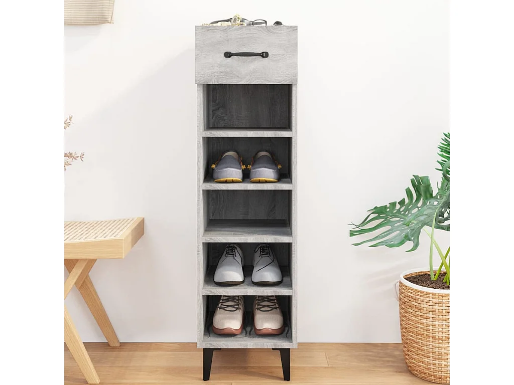 Meuble à chaussures Sonoma gris 30x35x105 cm Bois d'ingénierie